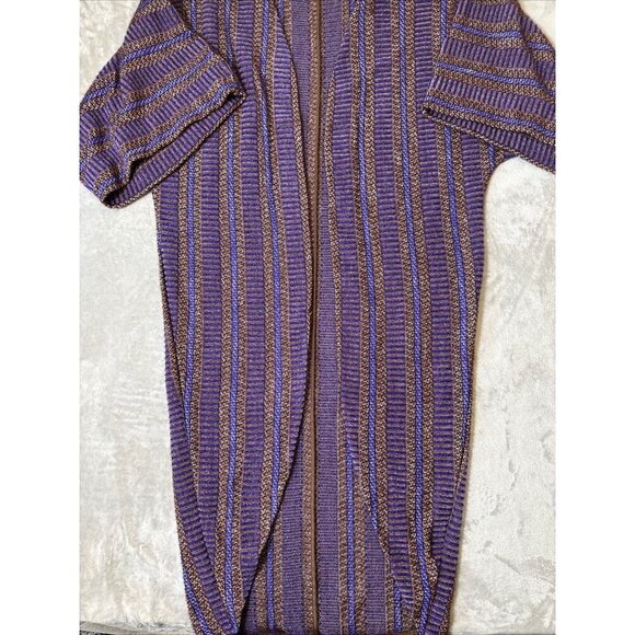 BCBG MAXAZRIA duster Cardigan Kimono Style Purple Brown Oversized Women’s XS - Picture 4 of 11